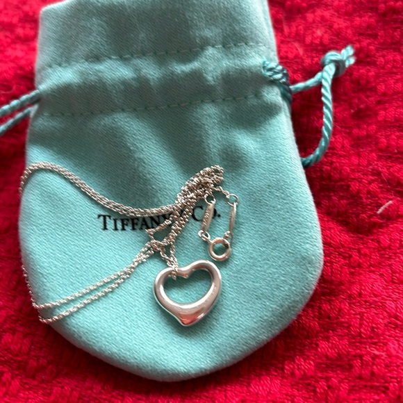 Tiffany & Co. Elsa Peretti Silver Open Heart Necklace